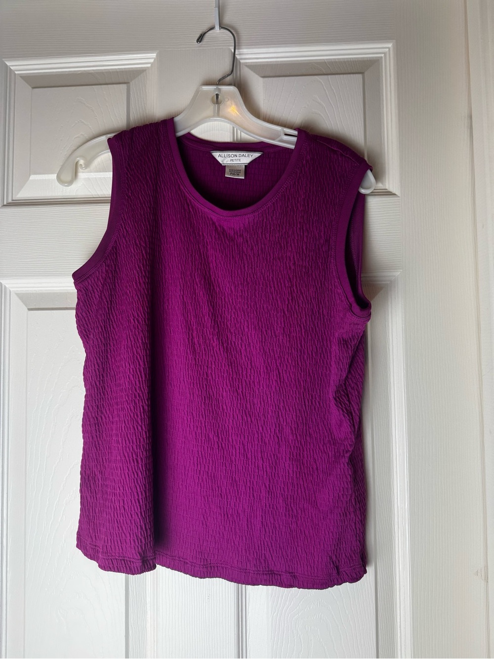 Allison Daley Sleeveless Textured Tank - Raspberry Purple